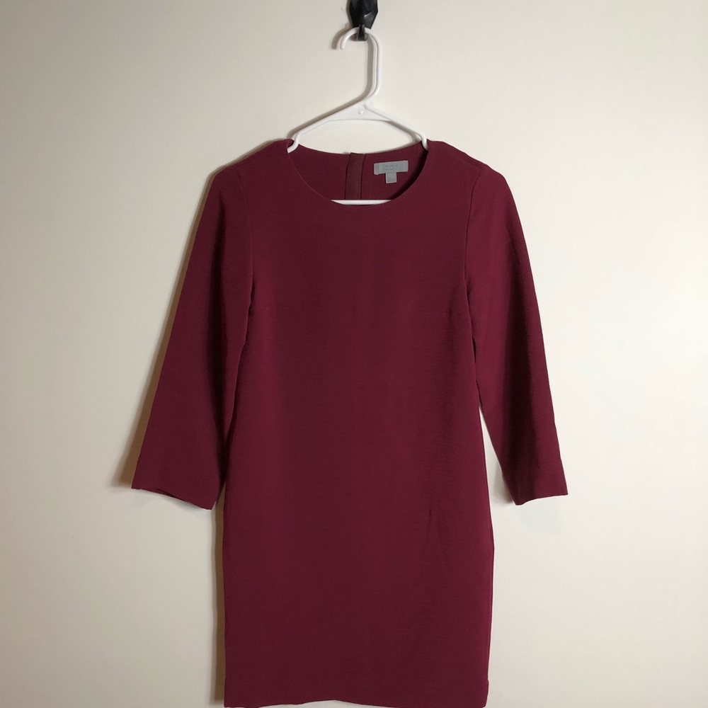 COS Burgundy Long Sleeve Shift Dress - Picture 3 of 7